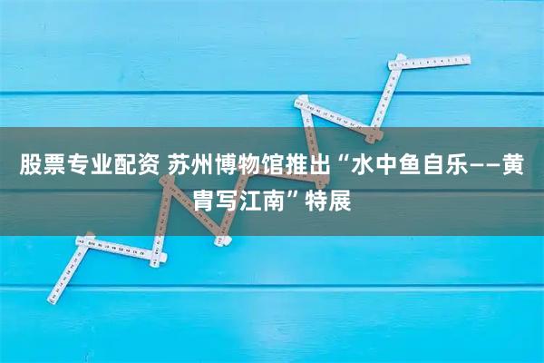 股票专业配资 苏州博物馆推出“水中鱼自乐——黄胄写江南”特展
